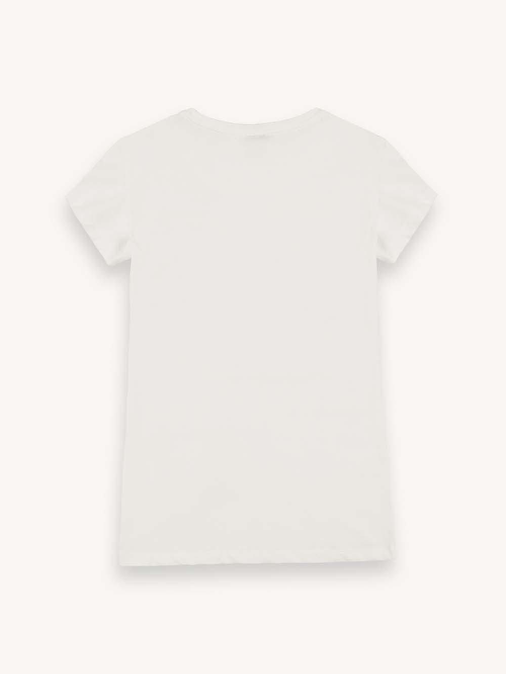 Women's Jacquard Jersey T-shirt | Dame | White - Gumpel & Co