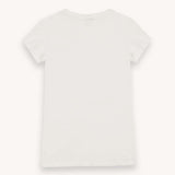 Women's Jacquard Jersey T-shirt | Dame | White - Gumpel & Co