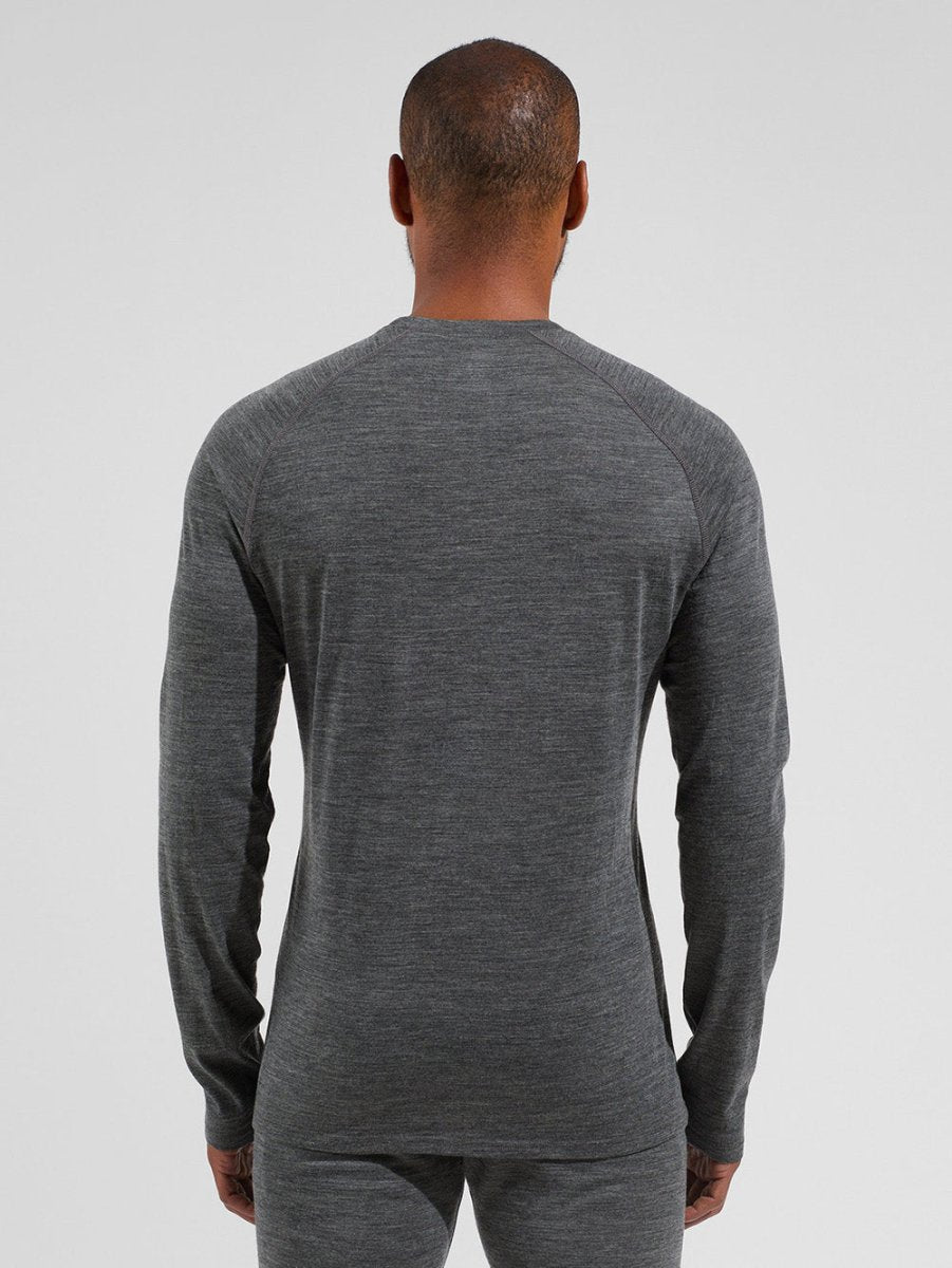 Men's Performance Merinould 150g/m2 Skiundertrøje - Herre - Mette Green/Dark Grey Melange - Gumpel & Co