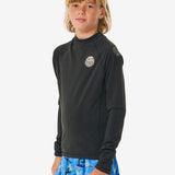 Icons UV Brushed Long Sleeve Rash Vest - Børn - Black - Gumpel & Co