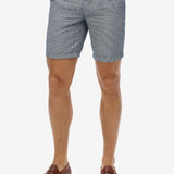 The Merchant Store – hørshorts - Mænd - Navy Stripe - Gumpel & Co