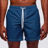 Men's Iconic Stretch Waist Mid - Length Badeshorts - Herre - Navy - Gumpel & Co