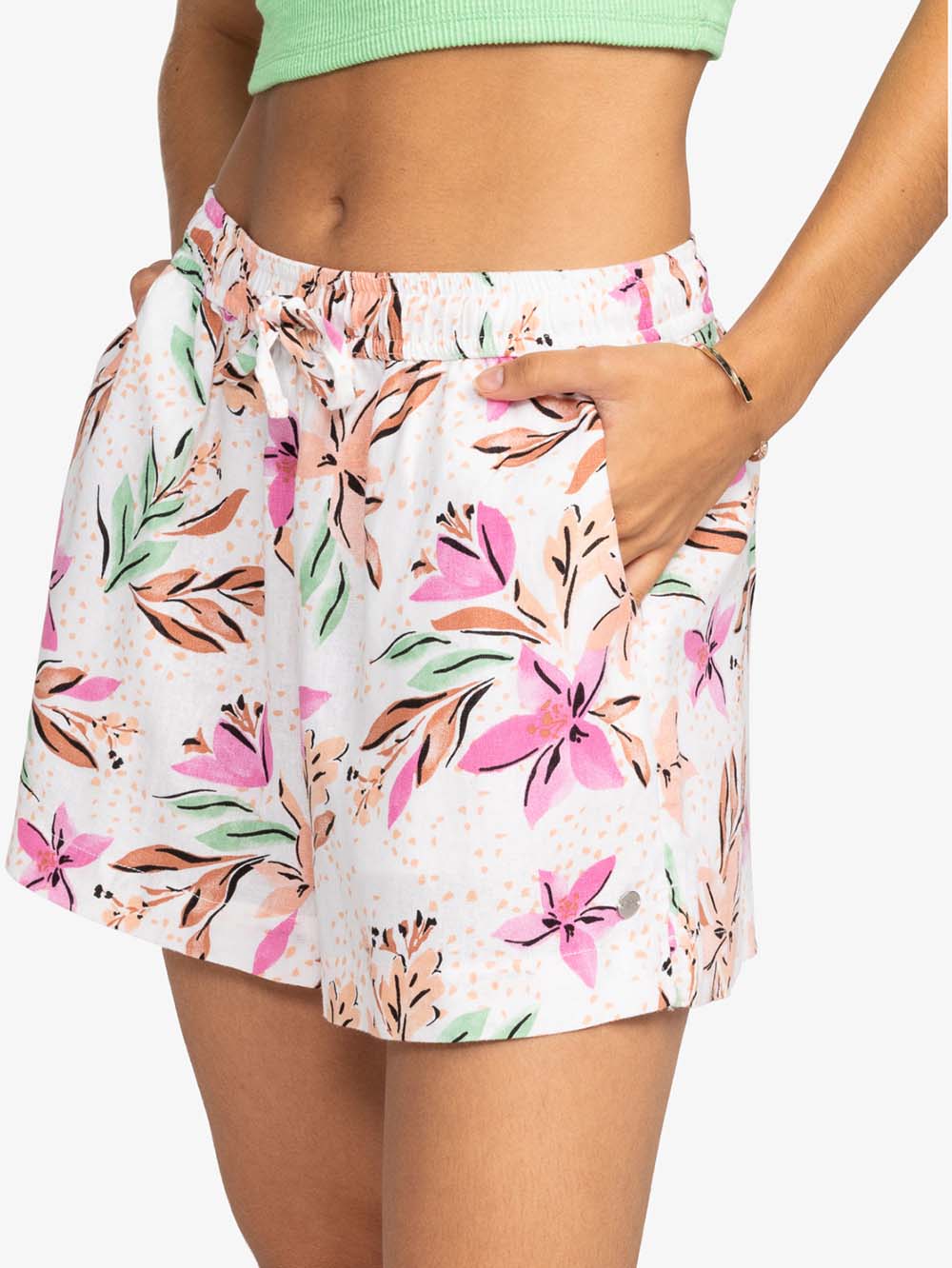 Women's Lekeitio Break Beach Shorts - Dame - Snow White Tropical - Gumpel & Co