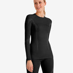 Long - sleeve Wool Tech Skiundertrøje - Dame - Sort - Gumpel & Co