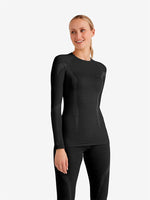 Long sleeve Wool Tech Ski Baselayer - Women - Black