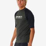 Shock UV Short Sleeve Rash Vest - Herre - Black Marle - Gumpel & Co