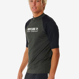 Shock UV Short Sleeve Rash Vest - Herre - Black Marle - Gumpel & Co