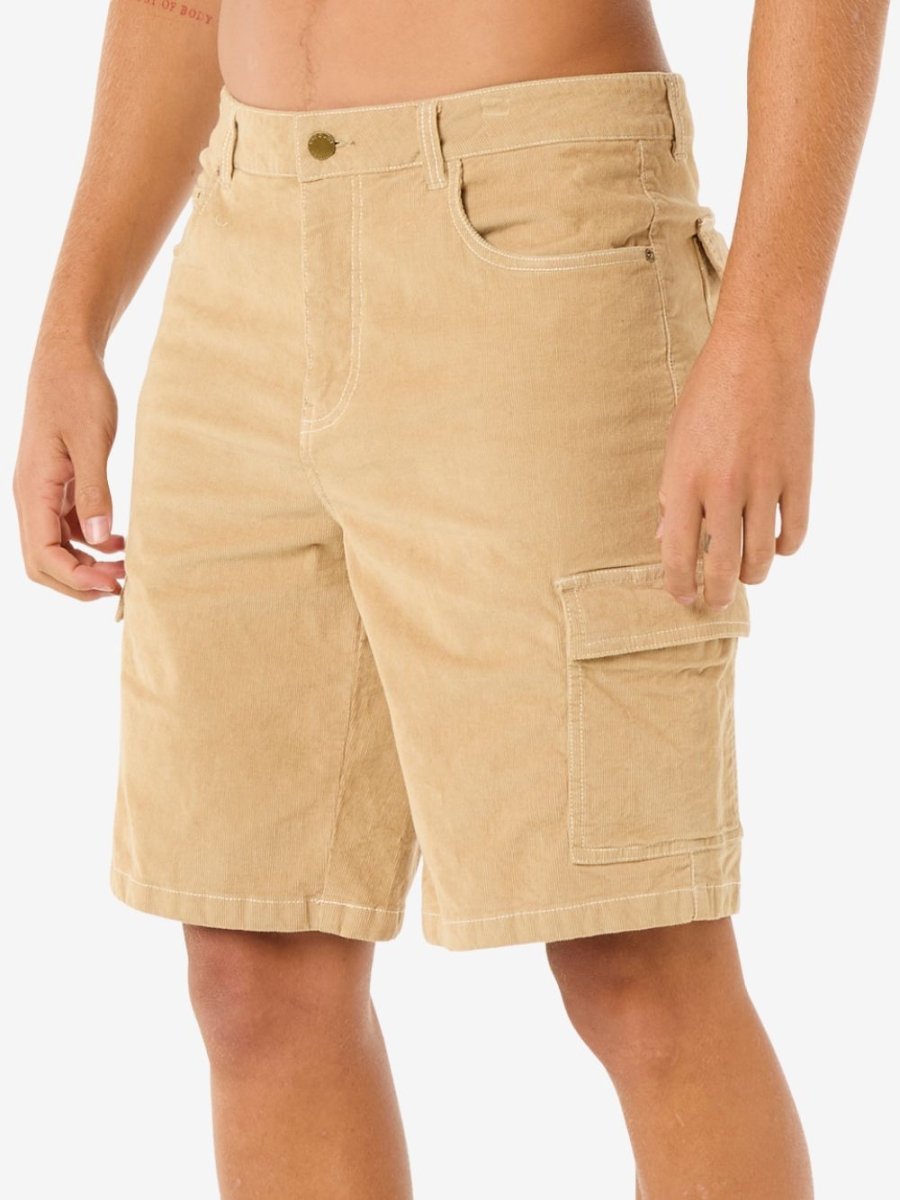 Classic Surf Cord Cargo Short - Herre - Khaki - Gumpel & Co