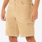 Classic Surf Cord Cargo Short - Herre - Khaki - Gumpel & Co
