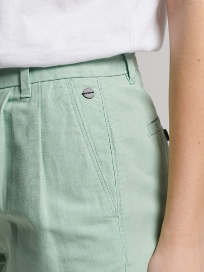 Women's Studios shorts i hør | Dame | Blue Surf - Gumpel & Co