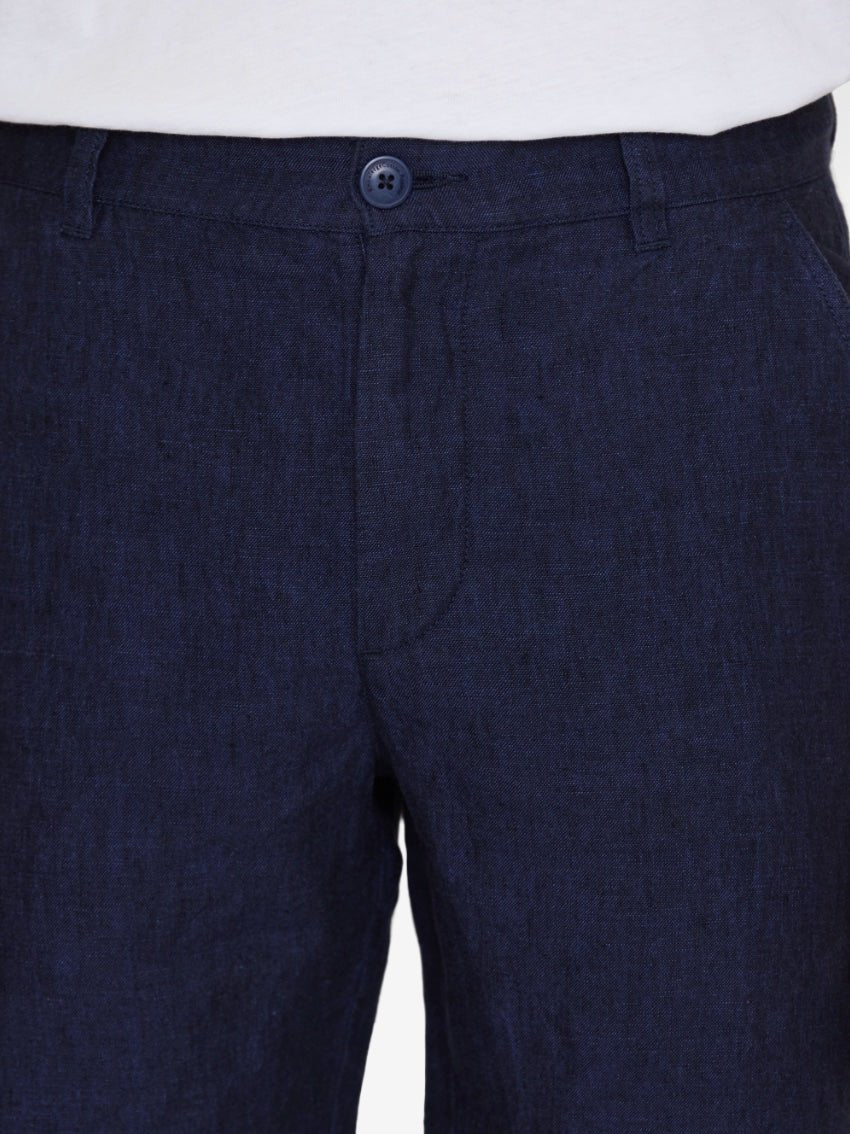 Men's - CHUCK REGULAR LINEN SHORTS - Total Eclipse - Gumpel & Co