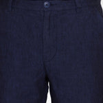 Men's - CHUCK REGULAR LINEN SHORTS - Total Eclipse - Gumpel & Co