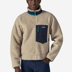 Classic Retro Fleece Trøje - Herre - Natural/Navy - Gumpel & Co