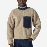 Classic Retro Fleece Trøje - Herre - Natural/Navy - Gumpel & Co