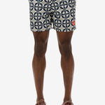 Tile Print 16 Badebukser - Herre - Navy Tala - Gumpel & Co