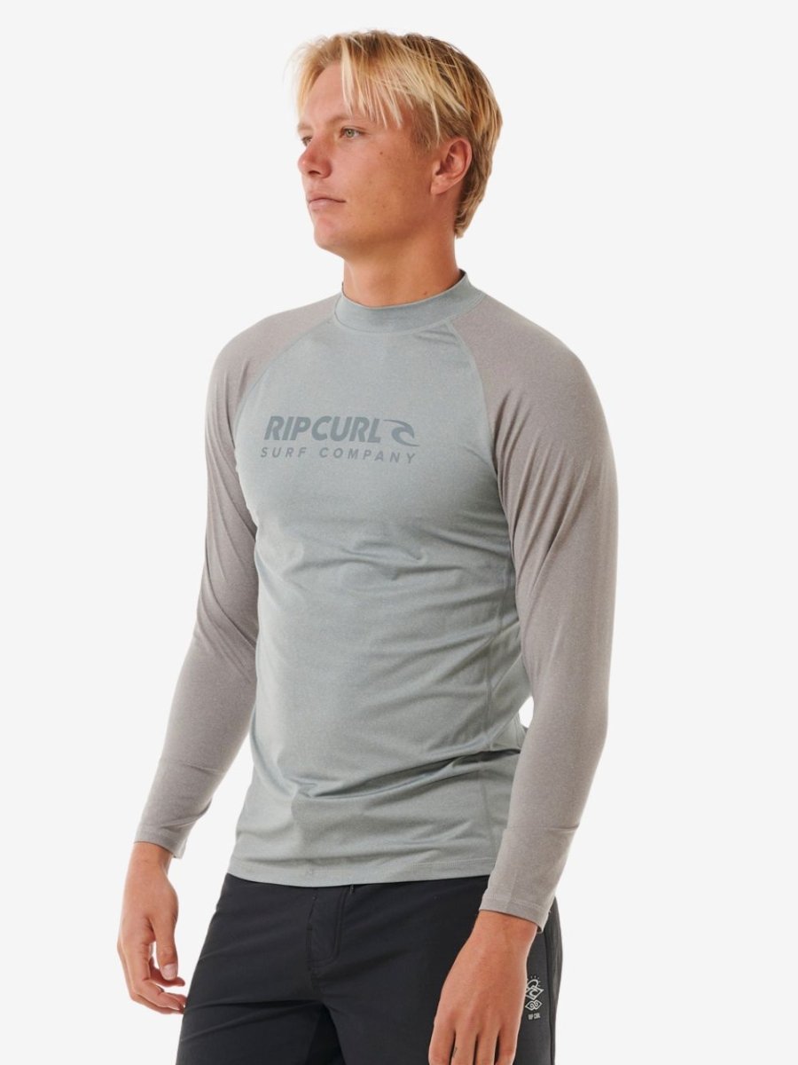 Rip Curl Shock UV Long Sleeve Rash Guard - Herre - Light Grey Marle - Gumpel & Co