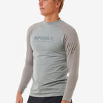 Rip Curl Shock UV Long Sleeve Rash Guard - Herre - Light Grey Marle - Gumpel & Co