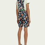 Men's Stuart Printed Chino Shorts - Herre - Navy Fruits Aop - Gumpel & Co