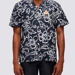 Men's Allov Hibiscus SS Shirt - Herre - Vintage Black - Gumpel & Co