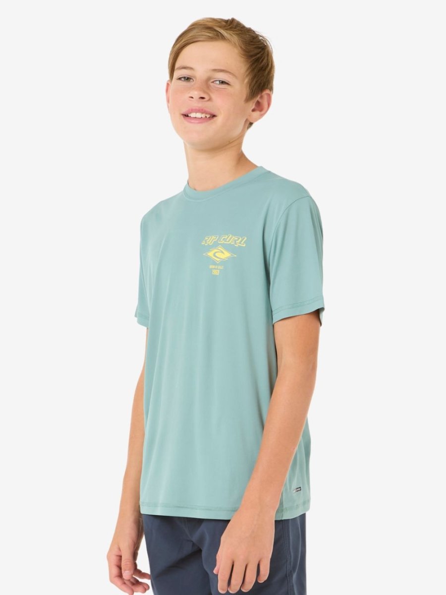 Icons Surflite UPF Short Sleeve Rash Vest - Børn - Blue Lagoon - Gumpel & Co