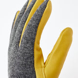 Deerskin Wool Tricot Handske - Herre - Charcoal/Natural Yellow - Gumpel & Co