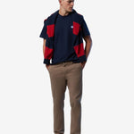 T-shirt with logo patch - Men - Navy Blue - Gumpel & Co