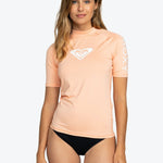 Women's Whole Hearted Short Sleeve UV T-shirt - Dame - Salmon - Gumpel & Co