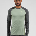 Men's Performance Merinould 150g/m2 Skiundertrøje - Herre - Mette Green/Dark Grey Melange - Gumpel & Co