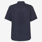 Men's CUSTOM FIT LINEN SHORT SLEEVE SHIRT - Total Eclipse - Gumpel & Co