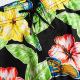 SUNDEK Boardshort Flower Print - Mens - Black