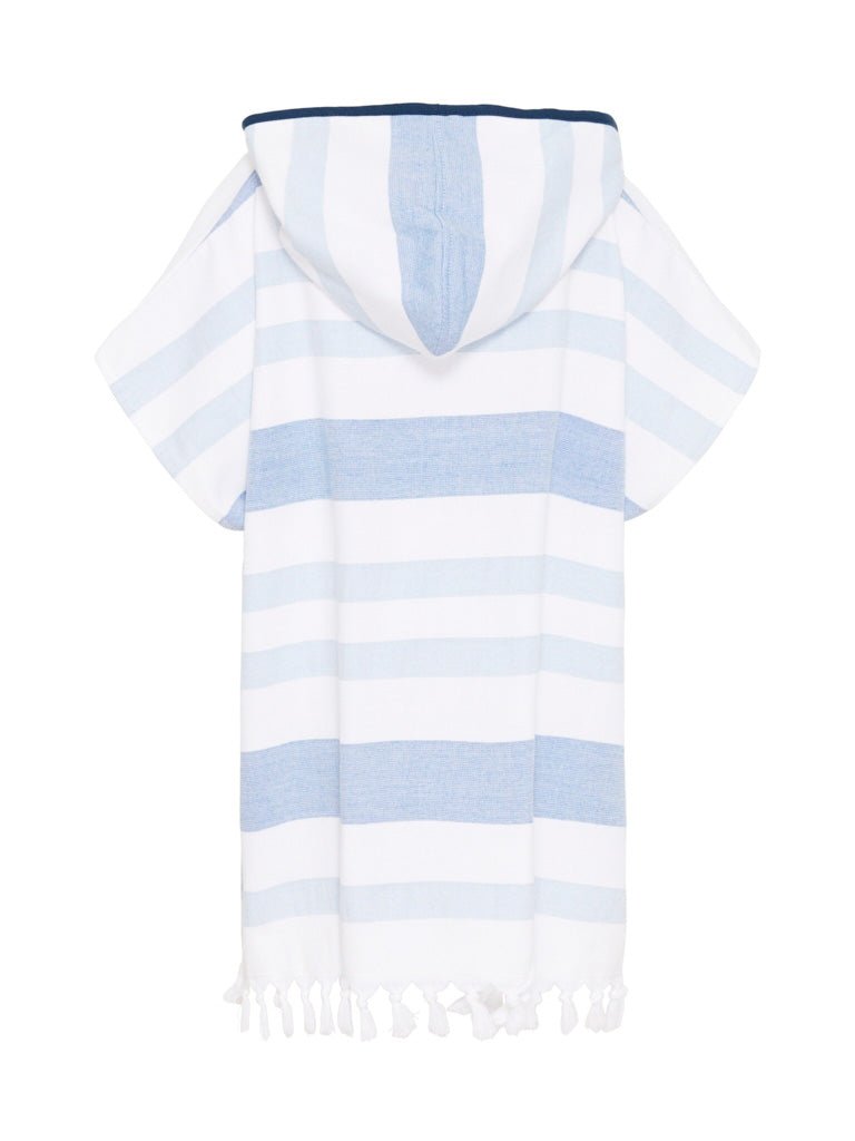 Kids Bondi Strand Poncho - Børn - Federal Blue/White - Gumpel & Co
