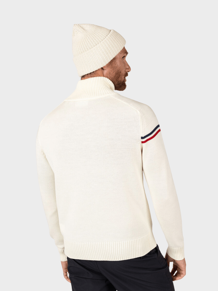 Odysseus Halfzip Merino Strik - Herre - Hvid - Gumpel & Co