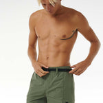 Men's Hybrid Boardwalk Buckled Cargo Volley Shorts - Herre - Dark Olive - Gumpel & Co