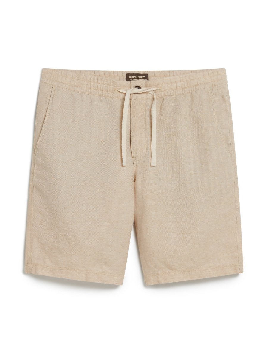 Men's Drawstring Linen Shorts - Herre - Stone Grey - Gumpel & Co