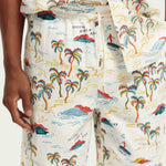 Men's Fave Printed Bermuda Shorts - Herre - White Palmtree - Gumpel & Co