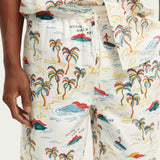 Men's Fave Printed Bermuda Shorts - Herre - White Palmtree - Gumpel & Co