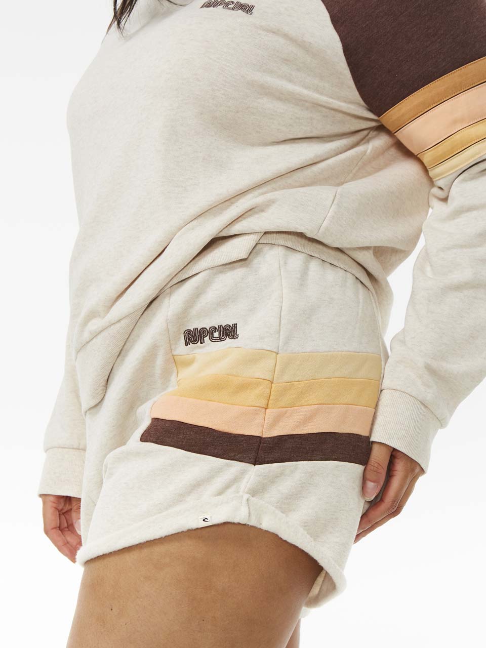 Women's Block Party Track Shorts - Dame - Oatmeal Marle - Gumpel & Co