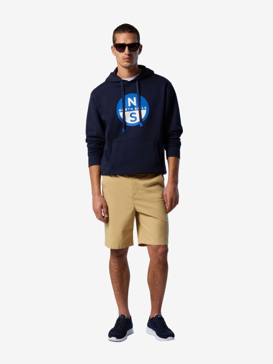 Hoodie with maxi logo print - Herrer - Navy Blue - Gumpel & Co