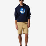 Hoodie with maxi logo print - Herrer - Navy Blue - Gumpel & Co