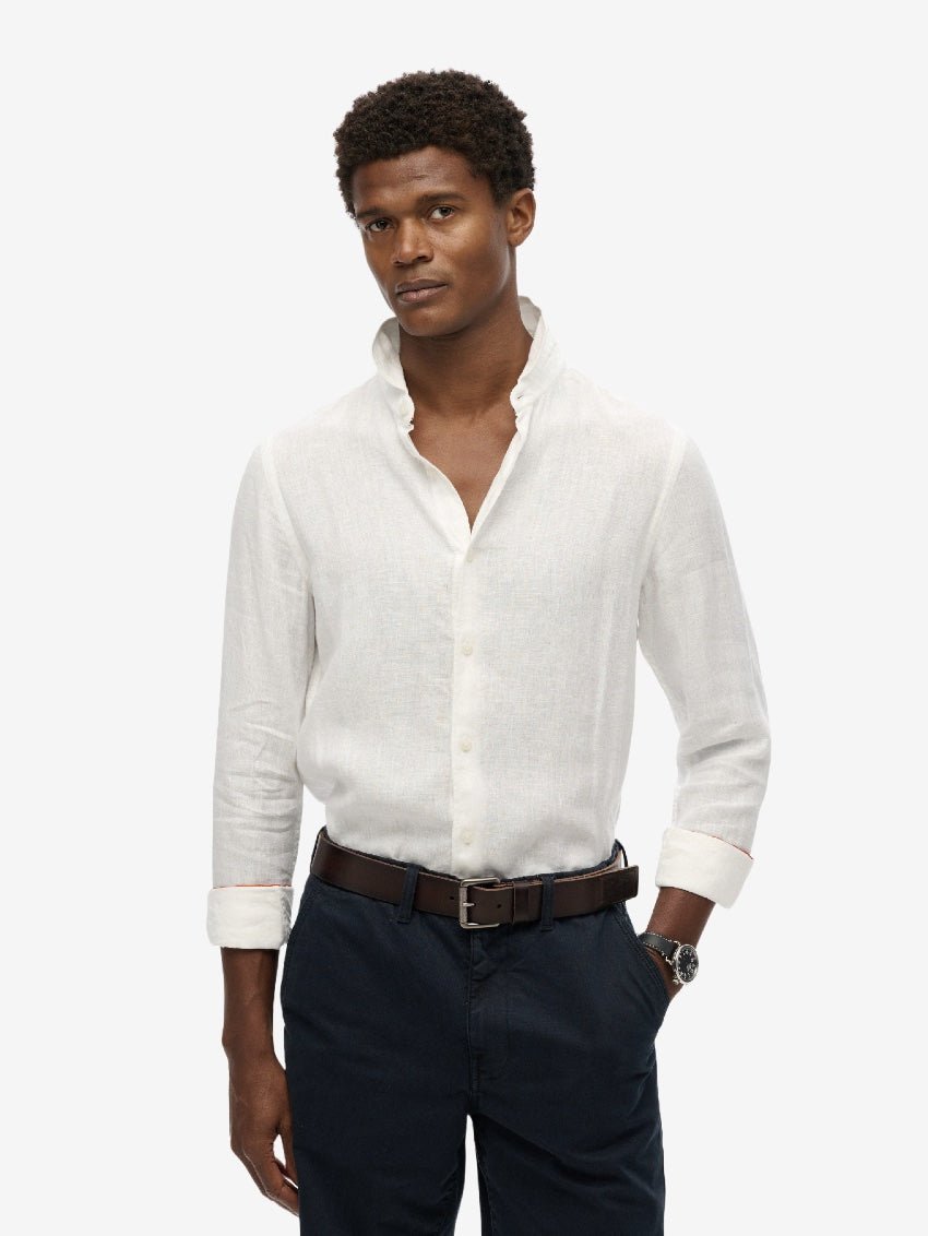 Vacation L/S Linen Shirt - Men - Optic - Gumpel & Co