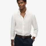 Vacation L/S Linen Shirt - Men - Optic - Gumpel & Co