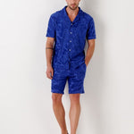 Men's Dan Jacquard Terry Shorts - Royal Blue - Gumpel & Co