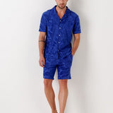 Men's Dan Jacquard Terry Shorts - Royal Blue - Gumpel & Co