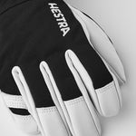 Junior Army Leather Heli Ski 5 - fingre - Børn - Black - Gumpel & Co