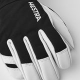 Junior Army Leather Heli Ski 5 - fingre - Børn - Black - Gumpel & Co