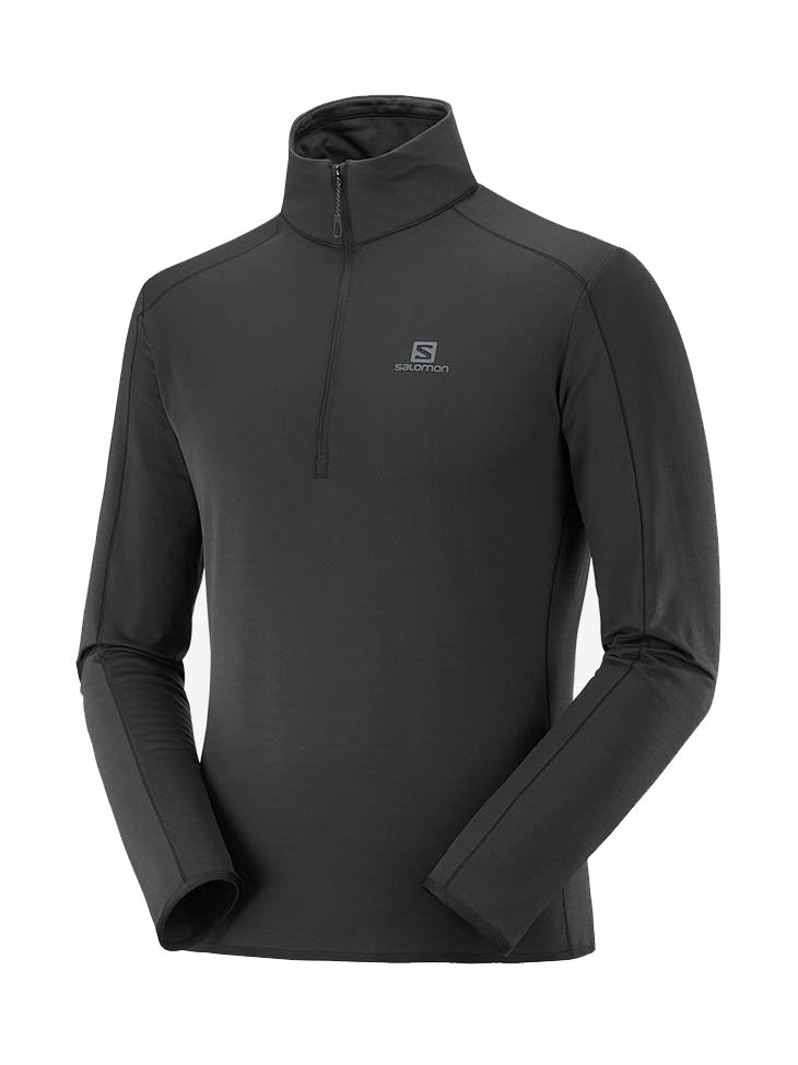 OUTRACK HALF ZIP MIDLAYER TIL HERRER | BLACK - Gumpel & Co