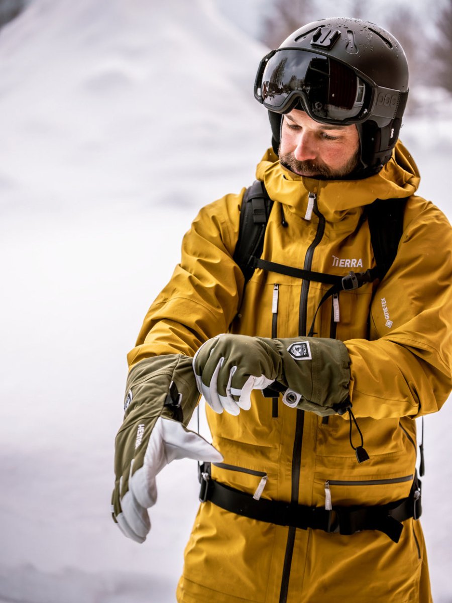 Army Leather Heli 5 - finger Skihandsker - Unisex - Olive - Gumpel & Co