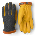 Deerskin Wool Tricot Handske - Herre - Charcoal/Natural Yellow - Gumpel & Co