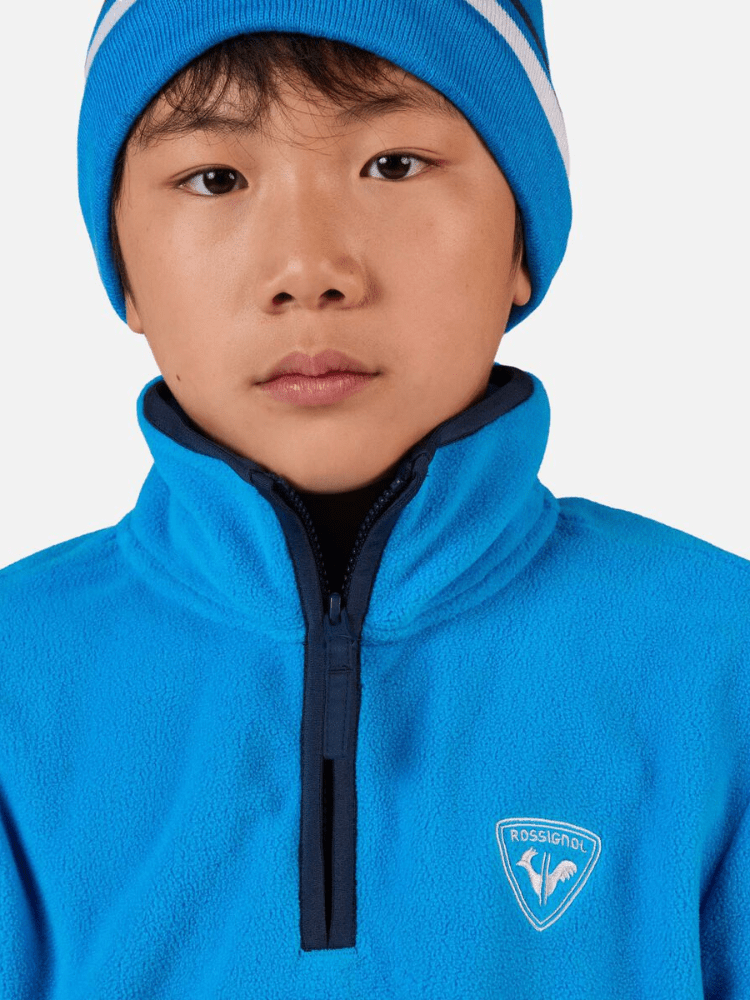 Strawpile Fleece Midlayer m/halfzip - Børn - Blå - Gumpel & Co