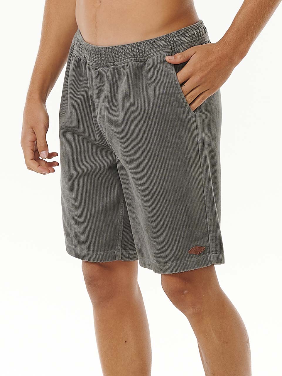 Men's Classic Surf Cord Volley Fløjlsshorts - Herre - Charcoal Grey - Gumpel & Co